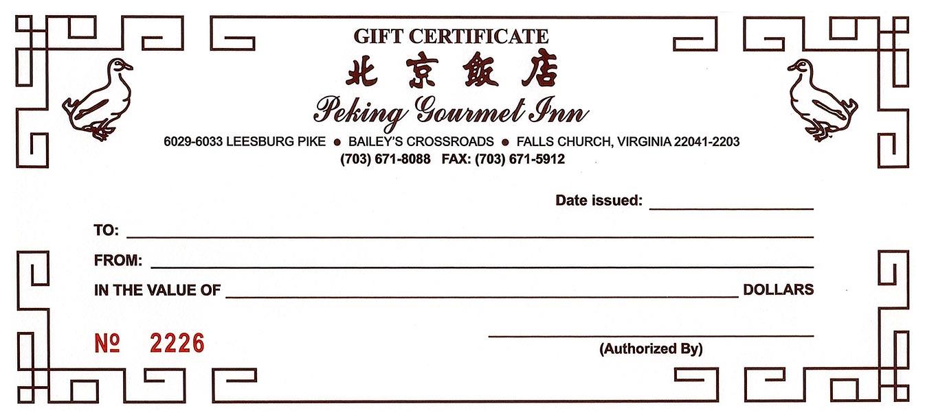 GIFT CERTIFICATES